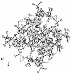 Fig. 2. Unit cell packing structure, viewing along to a-axis. Displayment ellipsoids drawn at the 50%