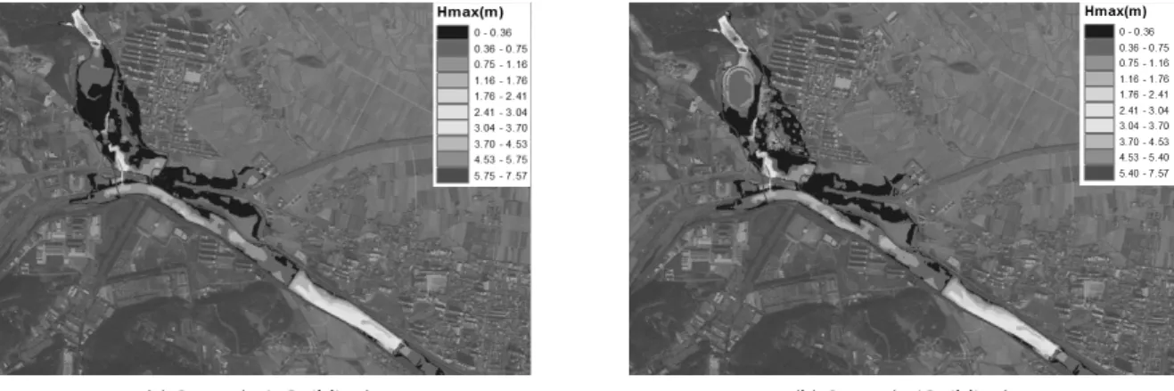 Fig. 12. Maximum Flood Depth (Compare with Grid Size)