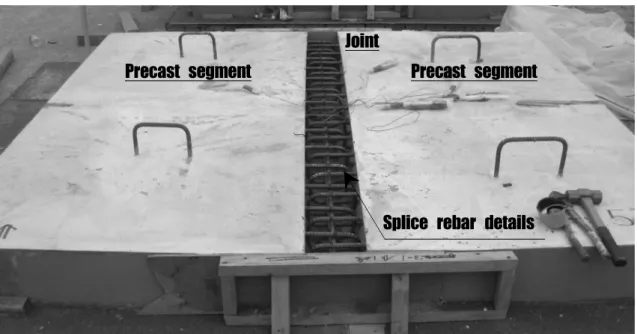 Fig. 5. Fabrication of Precast Deck Specimens (SYM-160-U)재별 접합부의 특징이 Table 3에 요약되어 있으며 각 실험체의 접합부  상세가  Fig