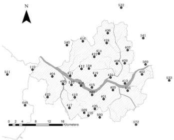 Fig. 1. Analysis Object Stations정보를 제공하고 있다.  기상청(KMA, 2013)에서는 전국 79개소의 