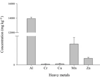 Fig. 1.  Concentration of heavy metals in sediment.