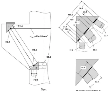 Fig. 11. Evaluation of Ultimate Strength of Corbel SA1 by Indeterminate Strut-Tie Model of Combined Mechanism