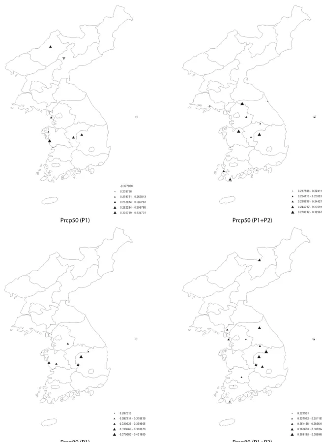Fig. 5. Mann-Kendall Trend Analysis Results of P1 and P1+P2(continued)