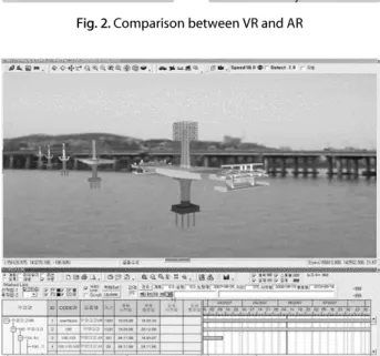 Fig. 3. Simulation of 4D Object in AR Environment자동으로 생성하기 위한  프로그램 개발과 배근시공도의 표준을 마련하기  위한  연구가  수행되었다