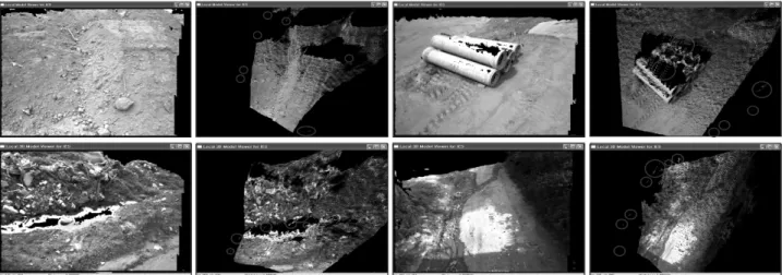 Fig. 4. Stereo Vision Based 3D Terrain Modeling at Earth-Work Environment 기준으로 30도 내려다보는 방향으로 설치하였다
