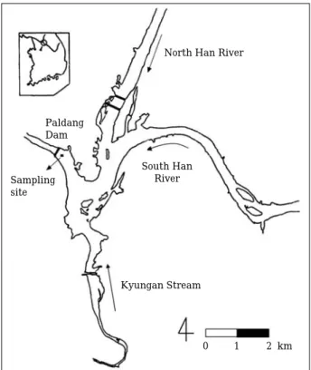 Fig. 1. Map showing sampling site in Lake Paldang.