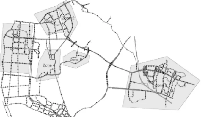 Fig. 2. Activity location of Targeted Network교통류의 현상이 나타나며,  이러한 일련의 과정을 추가적인 시각화 모듈(Visualizer module)을 이용하여 사용자가 쉽게 파악할 수 있도록 시각화 할 수 있다