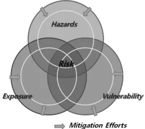 Fig. 2. Three Components of Hazard Risk and Risk Reduction  Through Mitigation Efforts (APFM, 2006
