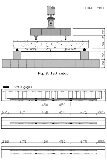 Fig. 2. Section details for test specimens