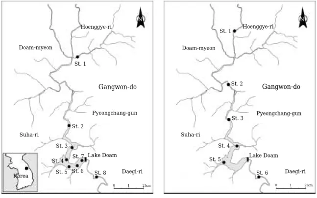 Fig. 1. Map showing the sampling site in Lake Doam.