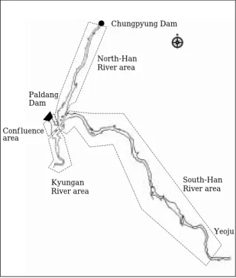 Fig. 1. Map showing the study area of Lake Paldang.