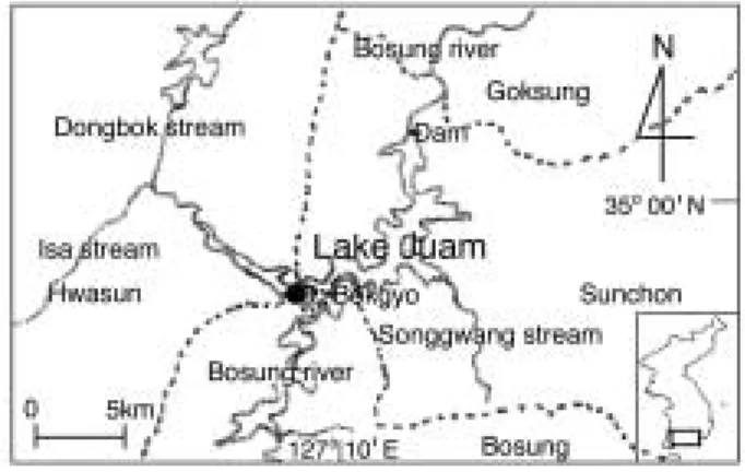 Fig. 1. The map showing the study site (Bokgyo) in Lake Juam.