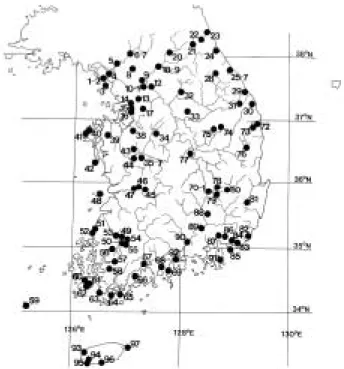 Fig. 1. Localities from which the specimens were collect- collect-ed.