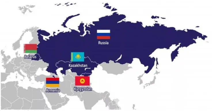 Figure 1: The map of the EAEU countries 