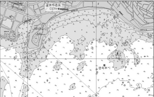 Fig. 1 Topographical information around Haeundae beach and the locations of CCTV and the observation buoy of KHOA