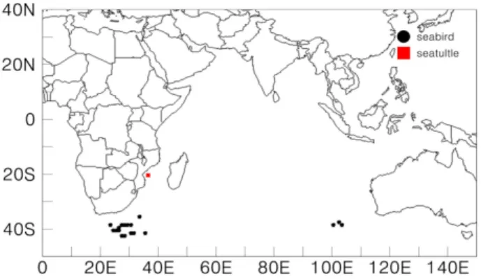 Table 4. Annual number of release or discard by ecologically related species observed by Korean scientific observers in the Indian Ocean,  2010 -2015