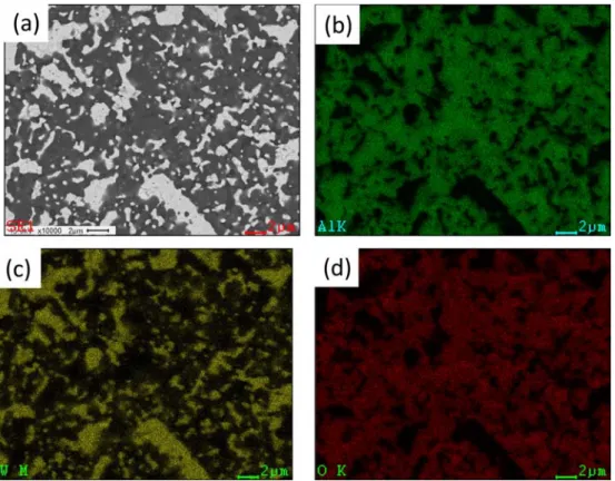 Fig. 10. (a) Vickers hardness indent and (b) crack propagating in W-Al 2 O 3  composite.