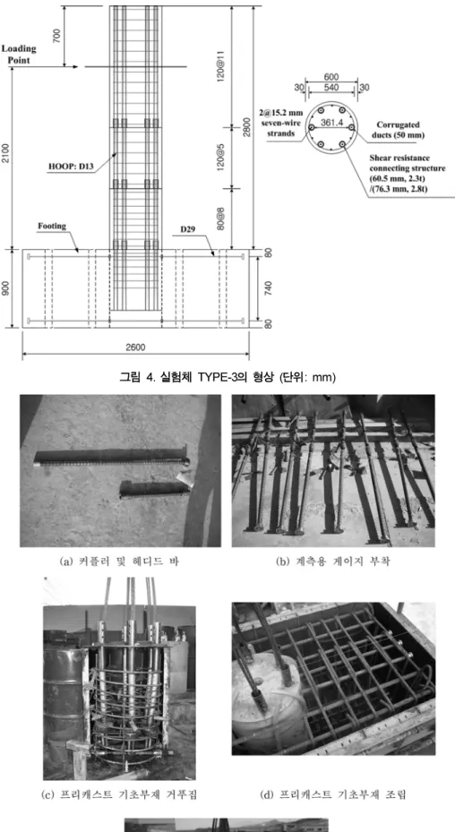 그림  4.  실험체  TYPE-3 의 형상  ( 단위 : mm)