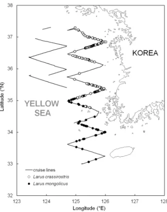 Table 1. List of seabirds recorded during the survey in spring 2011