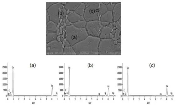 Table 2. EDS chemical analysis of the base metal.