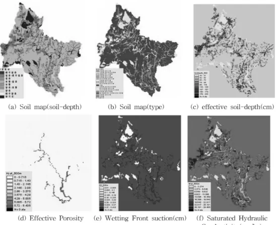 Fig. 3 Soil parameters in Namgang Dam Watershed