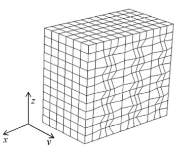 Fig. 2. A sectional view of a 12 × 12 × 12 polycrystalline box containing 213 Wigner-Seitz cells as individual grains.