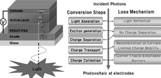 Fig. 5. Schematic sectional structure and efficiency loss factors of organic solar cell.