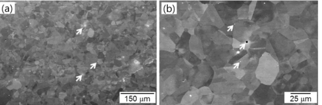 Fig. 8. Grain boundary maps acquired by EBSD analysis of (a) overlap welded material, and (b) friction stir processed and (c) post-heat- post-heat-treated materials.
