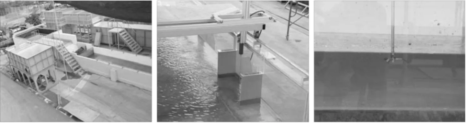 Fig. 2 Experiment flume and water