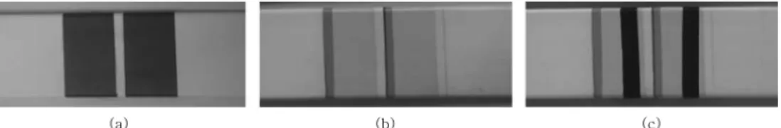 Fig. 1. The picture of (a) anode, (b) anode/electrolyte and (c) anode/electrolyte/cathode coated on the flattened tube ceramic support.