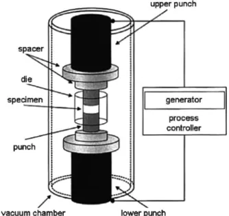 Fig. 1. Schematic of SPS(Spark Plasma Sintering).