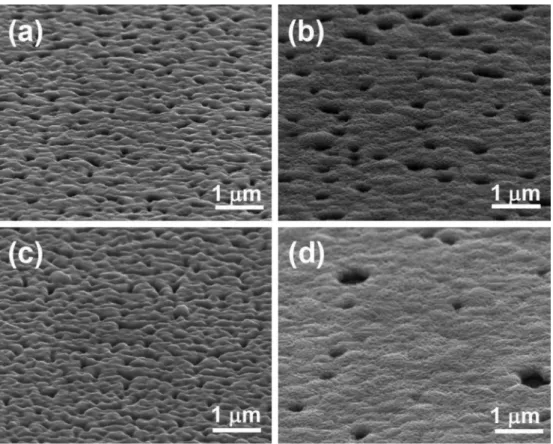 Fig. 2. SEM images of 200-nm-thick Ni/SiO 2 /Si substrates: (a) thermal-treated at 700 o C and (b) 900 o C for 2 min, and 300-nm-thick Ni/