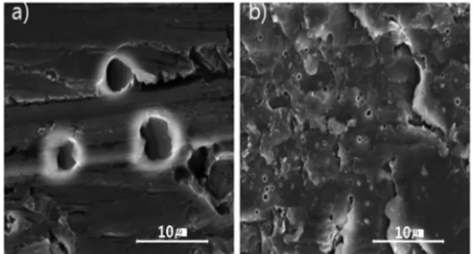 Fig. 11. SEM images of fracture surface after single lap shear tests;
