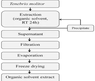Fig. 1. The procedure for organic solvent extraction from T.