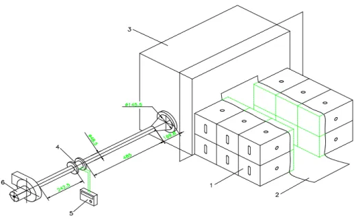 Fig. 1. Schematic diagram of the experimental apparatus to measure the air flow resistance of stacked containers.