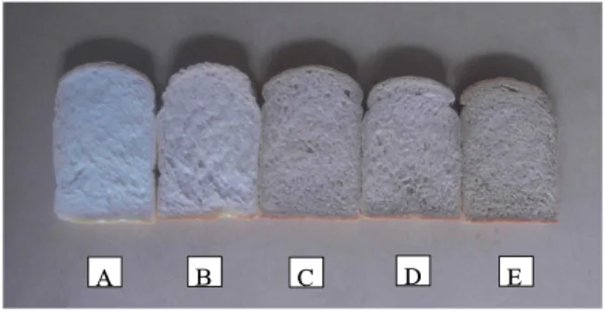 Table 4. Textural characteristics containing different amount of cabbage powder Cabbage powder (%) Hardness(g/cm2) Cohesiveness(%) Springiness(%) Gumminess(g/cm2) Brittleness(g/cm2) 0 70.08±9.27 b1) 76.82±2.53 a 71.44±4.22 NS2) 33.01±18.84 NS 24.68±7.85 NS