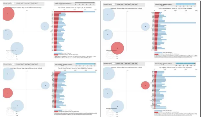 Fig.  7.  LDA  topic  modeling  result  visualization  by  topic 