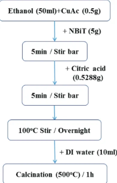 Fig.  3.  FESEM  micrographs  of  Na 0.5 Bi 4.5 Ti 4 O 15   templates  (a)  before  and  (b)  after  CuO  coating.