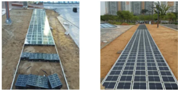 Fig. 10. Road solar module installation process.