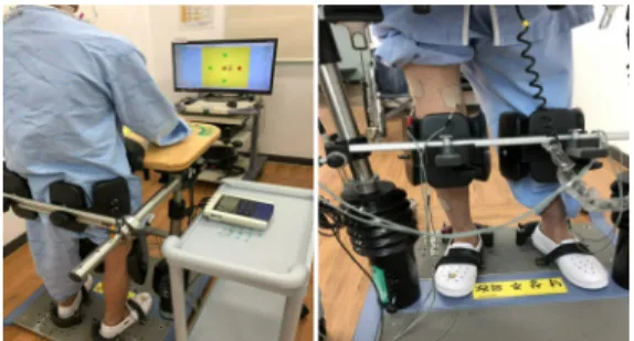 Fig. 1. functional electrical stimulation using biofeedback  postural  control  training
