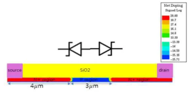 Fig.  8.  The  structure  of  back  to  back  4  series  zener  diodes.