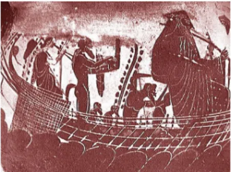 Fig.  2.  Satyros  and  Dionysus  on  the  boat