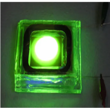 Fig.  6.  Light  emission  of  photocathode  device  with  green  phosphor  at  anode  voltage  of  10  kV.