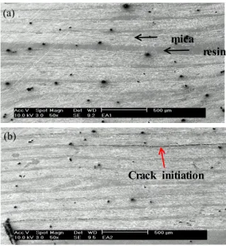 Fig.  11.  SEM  micrographs  of  zone  4  and  zone  5  stator  windings.  (a)  zone  4,  (b)  zone  5.