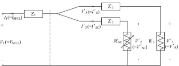 Fig. 2. Electrical equivalent circuit of transformer type SFCL with resistor.