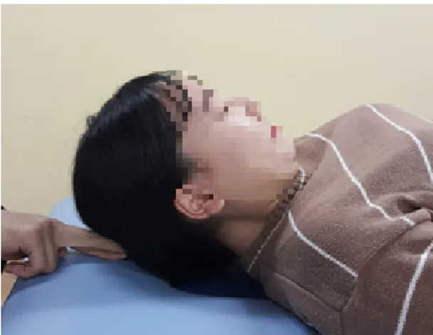 Fig 1. Deep neck flexor test for strength