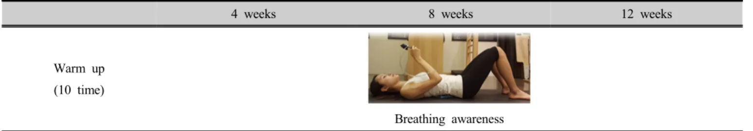 Table 2. Pilates stability exercise program on supine position