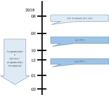 Fig. 3. Timeline of interventions and outcomes in the case 2. Aspiration Result 18.08.15-18.11.21 NRS 4