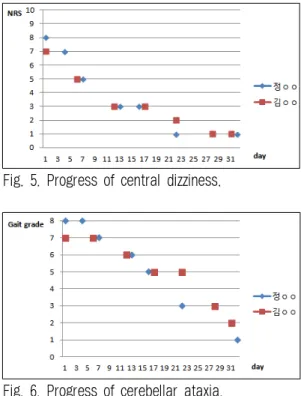 Fig. 5. Progress of central dizziness.