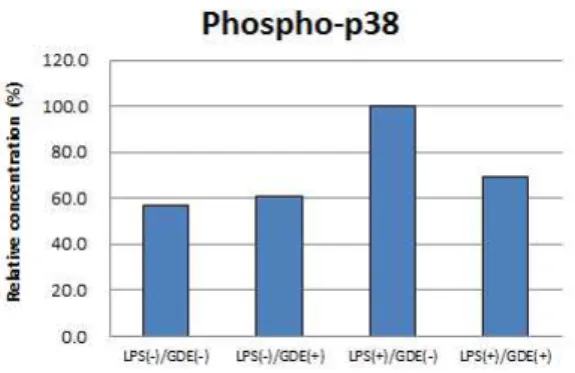 Fig. 6. Effect of GDE on LPS-induced phosphorylation of p38 in RAW 264.7 cells.